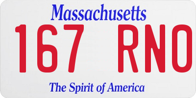 MA license plate 167RN0