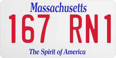 MA license plate 167RN1