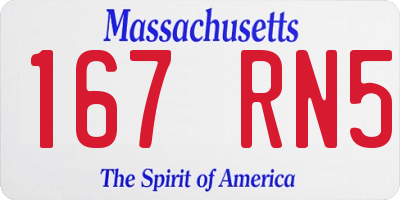 MA license plate 167RN5