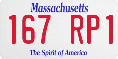 MA license plate 167RP1