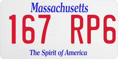 MA license plate 167RP6