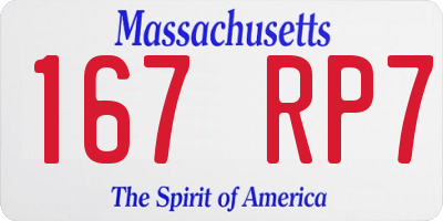 MA license plate 167RP7