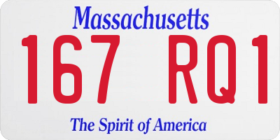 MA license plate 167RQ1