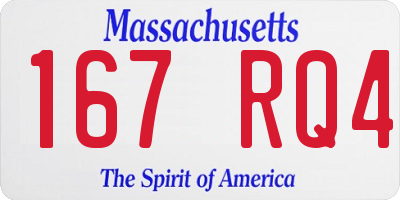 MA license plate 167RQ4