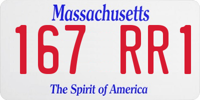 MA license plate 167RR1