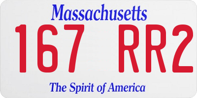 MA license plate 167RR2