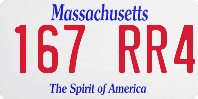 MA license plate 167RR4
