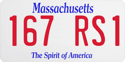 MA license plate 167RS1