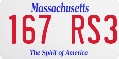 MA license plate 167RS3