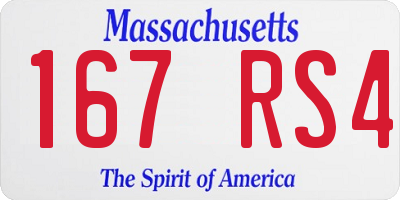 MA license plate 167RS4