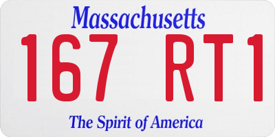 MA license plate 167RT1