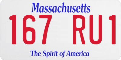 MA license plate 167RU1