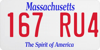 MA license plate 167RU4