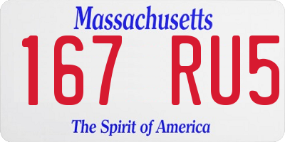 MA license plate 167RU5