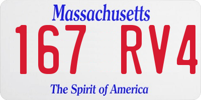 MA license plate 167RV4