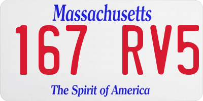 MA license plate 167RV5