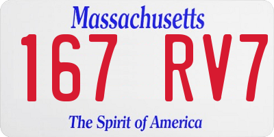 MA license plate 167RV7
