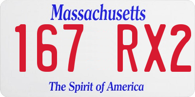 MA license plate 167RX2