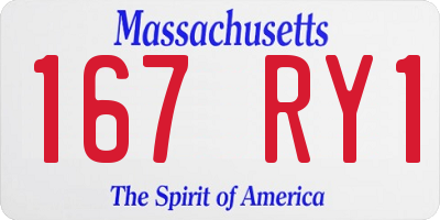MA license plate 167RY1