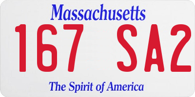 MA license plate 167SA2