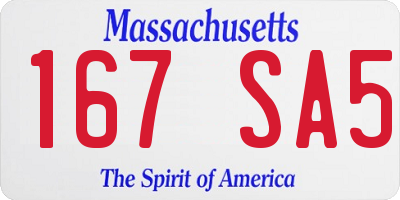 MA license plate 167SA5