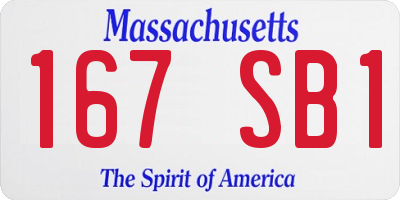 MA license plate 167SB1