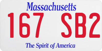 MA license plate 167SB2