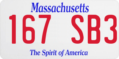 MA license plate 167SB3