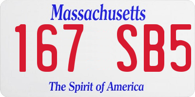 MA license plate 167SB5