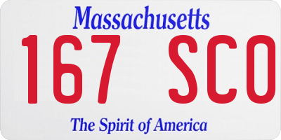 MA license plate 167SC0