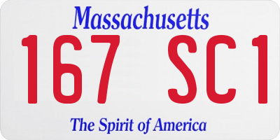 MA license plate 167SC1