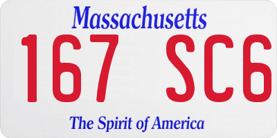 MA license plate 167SC6
