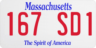 MA license plate 167SD1