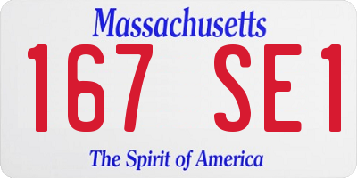 MA license plate 167SE1