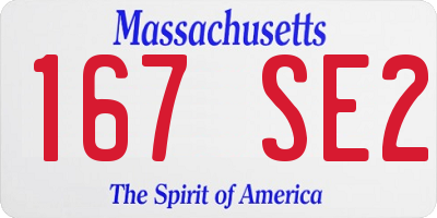 MA license plate 167SE2