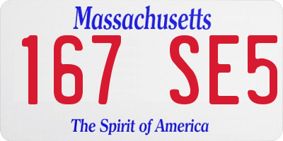 MA license plate 167SE5