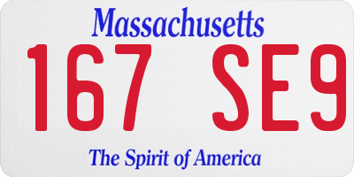 MA license plate 167SE9