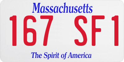 MA license plate 167SF1