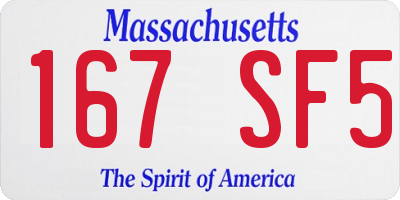 MA license plate 167SF5