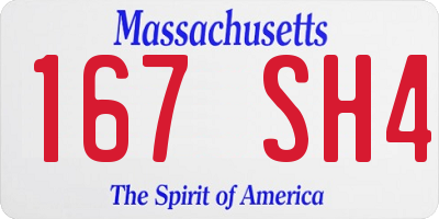 MA license plate 167SH4