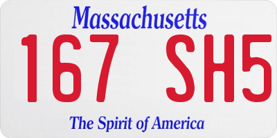 MA license plate 167SH5