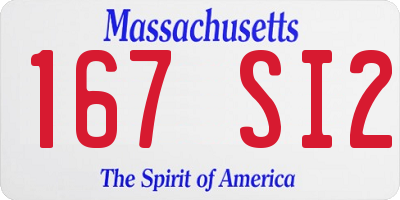 MA license plate 167SI2