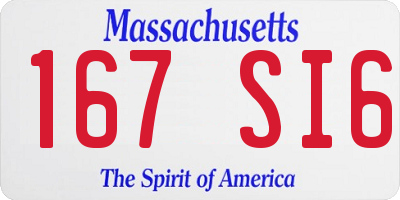MA license plate 167SI6