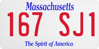 MA license plate 167SJ1