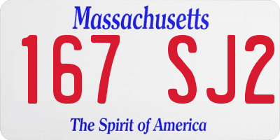 MA license plate 167SJ2
