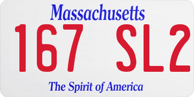 MA license plate 167SL2