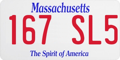 MA license plate 167SL5