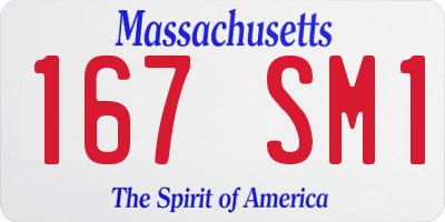 MA license plate 167SM1