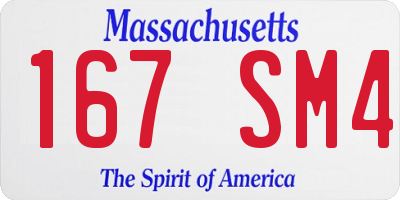 MA license plate 167SM4