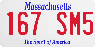 MA license plate 167SM5